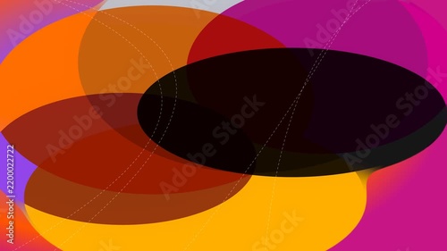 Abstract background with overlapping colorful geometric shapes and dark circles