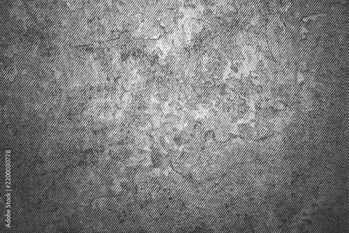 Vector black diagonal etched lines with distressed grunge texture. Vignette effect with hatching, faded  monochrome background.