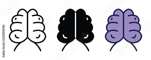 Foto Unique brain and mind intelligence concept vector icon set for creative thinking