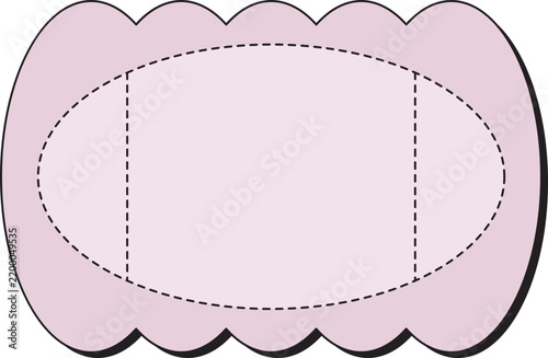 Pink Scalloped Oval Label Frame Template