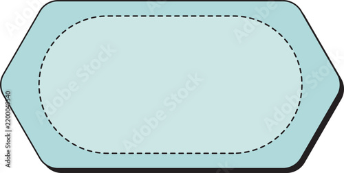 Blank Light Blue Hexagon Stitched Frame