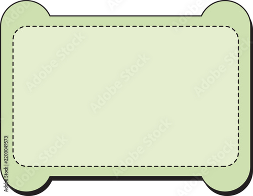Pastel Green Stitched Banner Label Frame