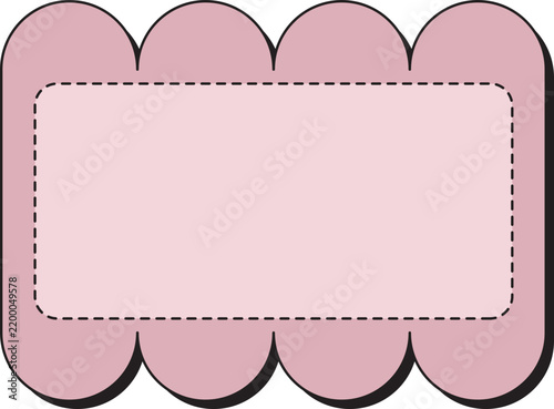 Pink Scalloped Frame Label Template