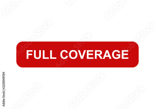 Red full coverage banner with white text
