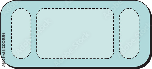 Light Blue Ticket Frame Vector Illustration