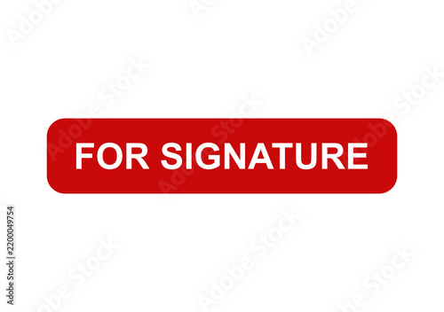 Red signature label for documents