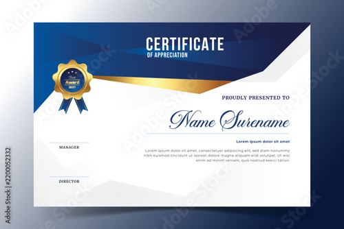 Modern Business Award Certificate design