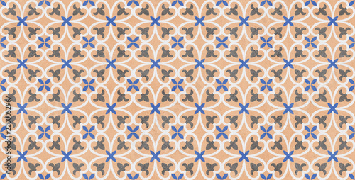 seamless pattern with blue flowers