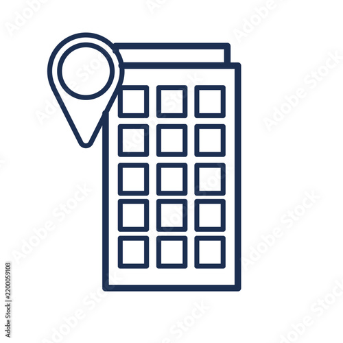 Building Location Pin Icon for Real Estate and Navigation