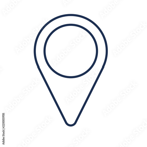 Navy Blue Minimalist Map Location Pin Outline Icon