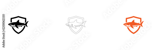 Shield icons with abstract and geometric styles isolated on transparent background, Vector