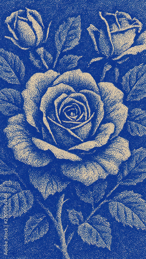 Obraz premium Intricate blue rose mobile wallpaper