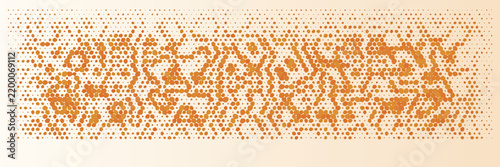 Abstract orange halftone pattern with circular gradient dots