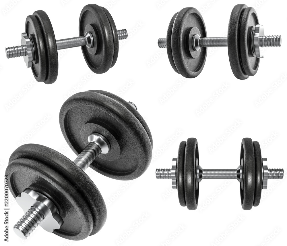 Fototapeta premium Dumbbells for strength training 3d isolated