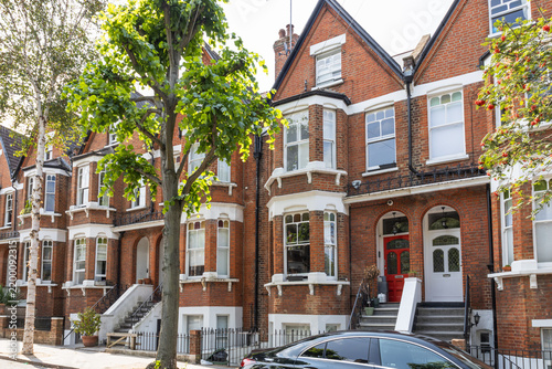 Victorian red brick terraced houses in London