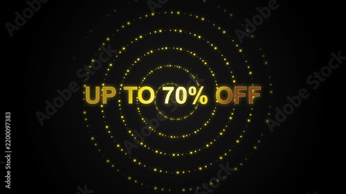 Golden Sale Background with Up To Percent Off Text Motion