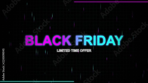 Black Friday Limited Time Offer Neon Motion Graphic Background