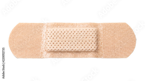 Close up adhesive bandage plaster sterile medical wound dressing strip.