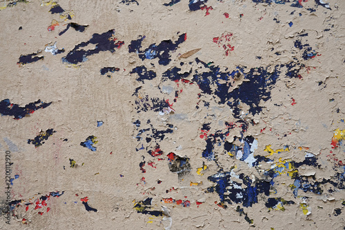 Foto Mur texturé avec peinture écaillée et couches de couleurs sous-jacentes