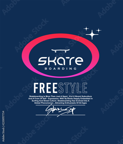 SKATEBOARDING FREESTYLE Typography design vector illustration