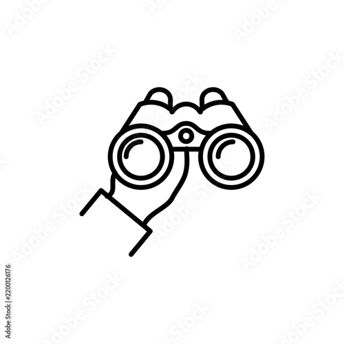 Property inspection binoculars vector illustration icon for real estate preview and observation