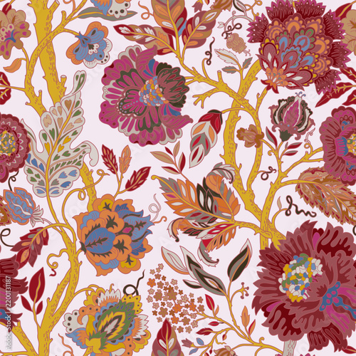 Large Jacobean Floral Trailing Pattern