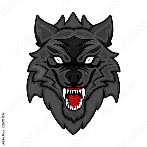 Wolf Head Mascot Logo Vector Illustration