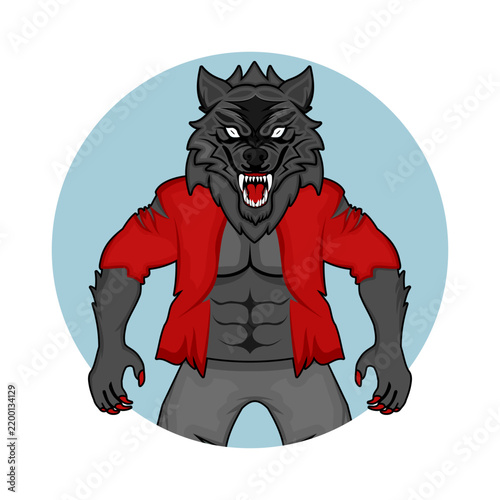 Aggressive Werewolf Mascot Vector Illustration. Werewolf Logo Vector illustrations