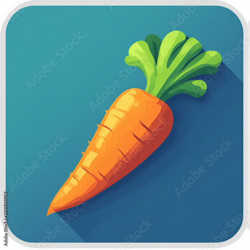 Illustration vector icon One carrot in blue background