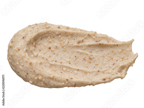 Cream Body Scrub with Fine Exfoliating Granules on Transparent Background