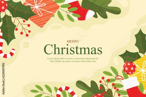 Christmas celebration background with flat design