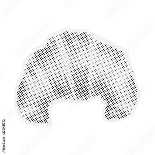 Halftone Croissant Graphic Illustration