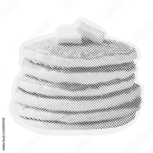 Halftone Cutout Pancake Illustration