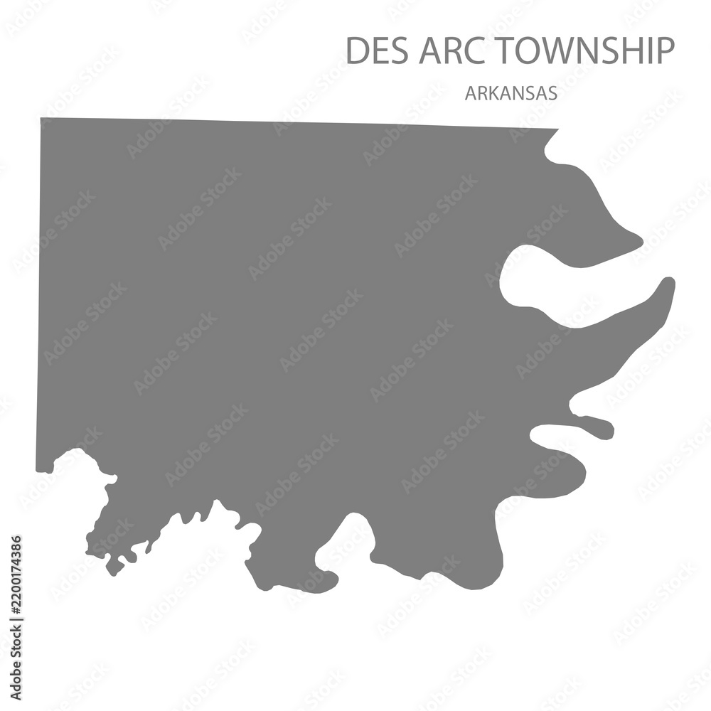 Obraz premium Des Arc Township Map, Arkansas, USA