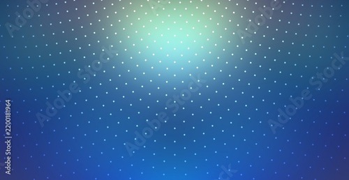 Blue glass polished shiny background decorated small dotted net. Simple minimal pattern.
