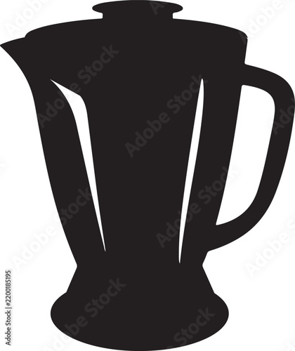 Minimalist Kitchen Blender Silhouette Vector Design for Smoothie and Juice Making Equipment