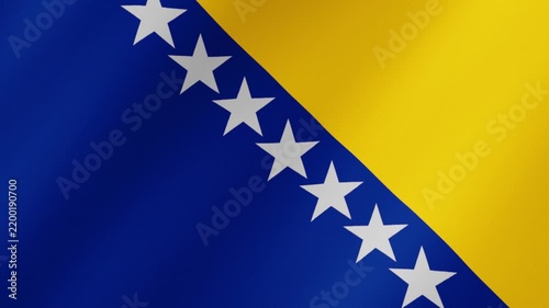 Bosnia and herzegovina national flag waving in the wind
