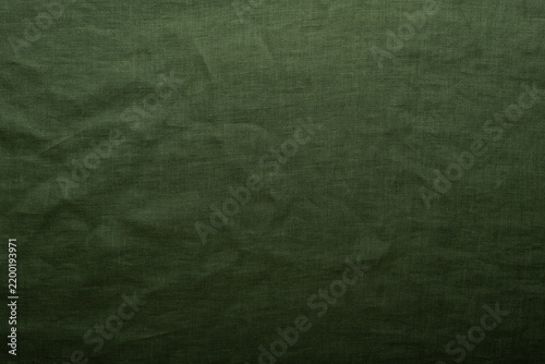 Olive Green Linen Fabric Texture Background