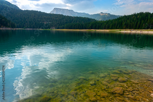 Black Lake (Crno Jezero) with the majestic Medjed peak in the background, Durmitor National Park, Montenegro.