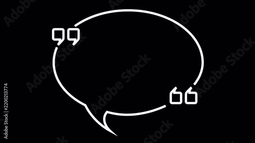 Minimalist Animated Quote Template with Speech Bubble and Quote Box Message Box Alpha Channel. 4K Video