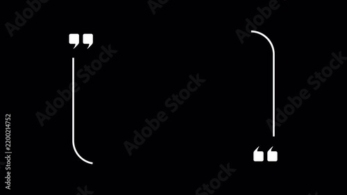 Minimalist Animated White Quote Box and Quote Template Graphic Alpha Channel. 4K Video