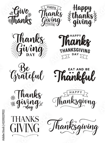 Typography collection features elegant scripts for Thanksgiving.