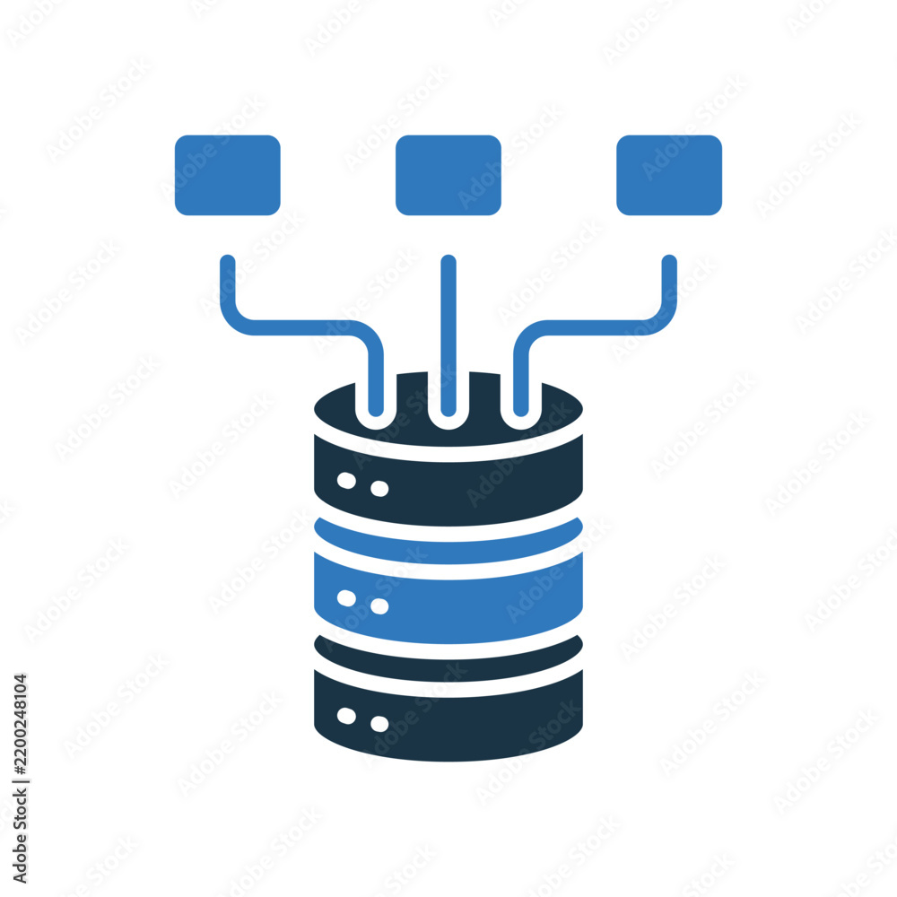 Fototapeta premium Database Icon Glyph Two Color Style