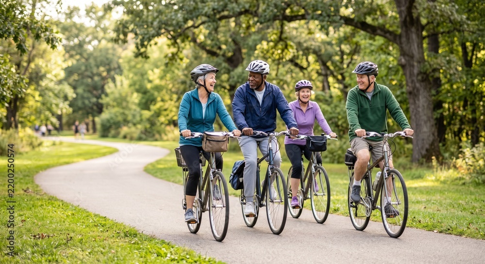 Fototapeta premium Healthy Retirement Outdoor Cycling Activity