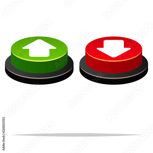 Obraz na płótnie Up and down button vector isolated illustration
