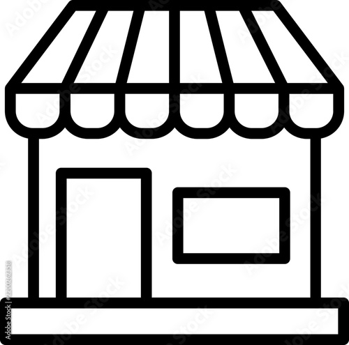 Black shop icon - outline