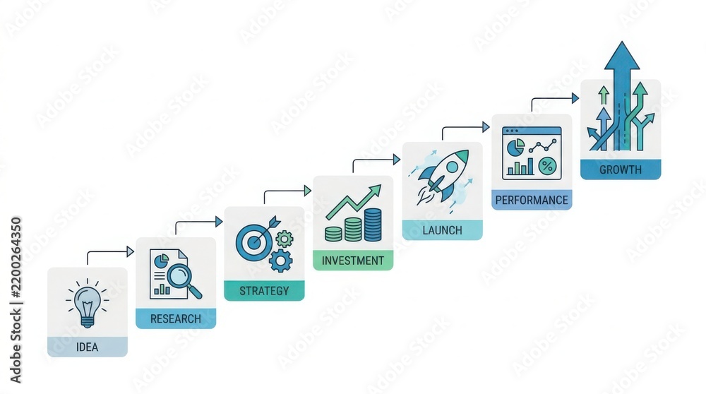 Obraz premium Business professional analyzing growth planning flowchart in office setting with copy space
