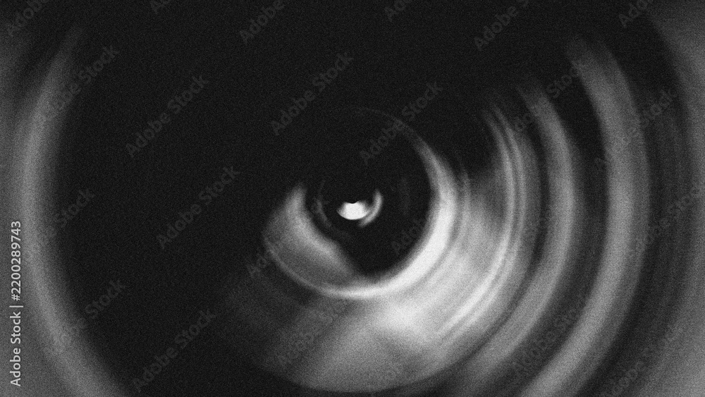 Fototapeta premium Monochrome grainy concentric circles abstract background for hypnotic sound wave concept