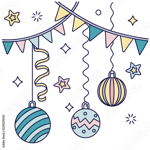 2027 New Year Party Decorations with Hanging Ornaments