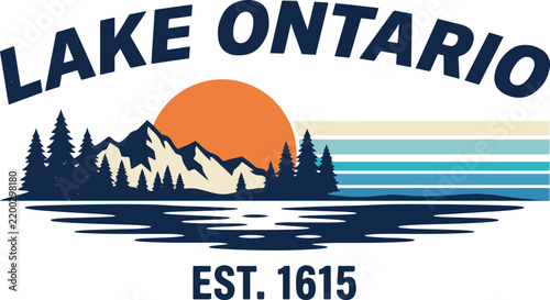 Lake Ontario Canada Mountain Vintage Landscape
